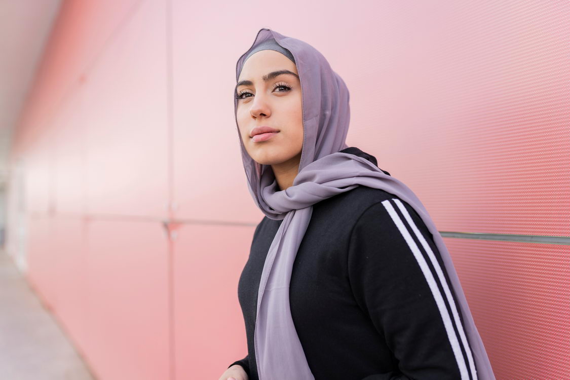 sporty grey hijab